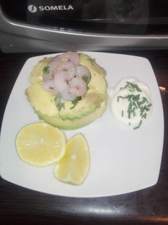 Una foto de Entrada de salmón Camarón