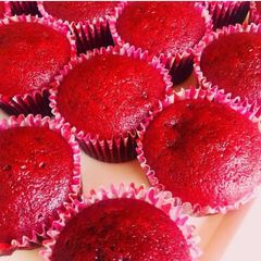 A picture of Yummy red velvet cake recipe.