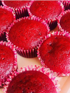 A picture of Yummy red velvet cake recipe.