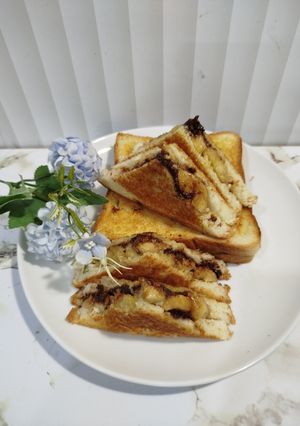 Foto resep Roti Panggang Coklat Pisang Keju
