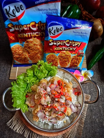 Langkah Mudah untuk Membikin Resep Ayam Crispy Sambal Matah KOBE yang Uenak Anti Ribet, Mantap Sekali