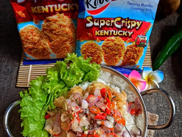 Langkah Mudah untuk Membikin Resep Ayam Crispy Sambal Matah KOBE yang Uenak Anti Ribet, Mantap Sekali