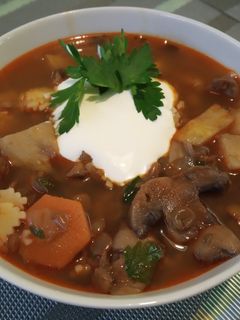 Lencsés gombaleves recept fotója