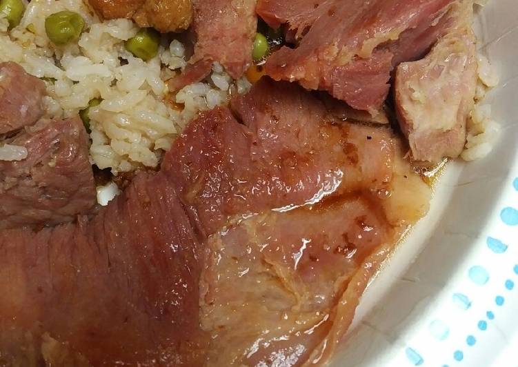 Simple Way to Prepare Speedy Ham Steaks with Redeye Gravy