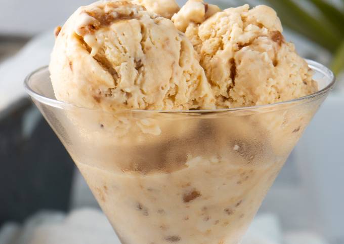 Recipe of Homemade Boozy Crunchy Butterscotch Ice Cream