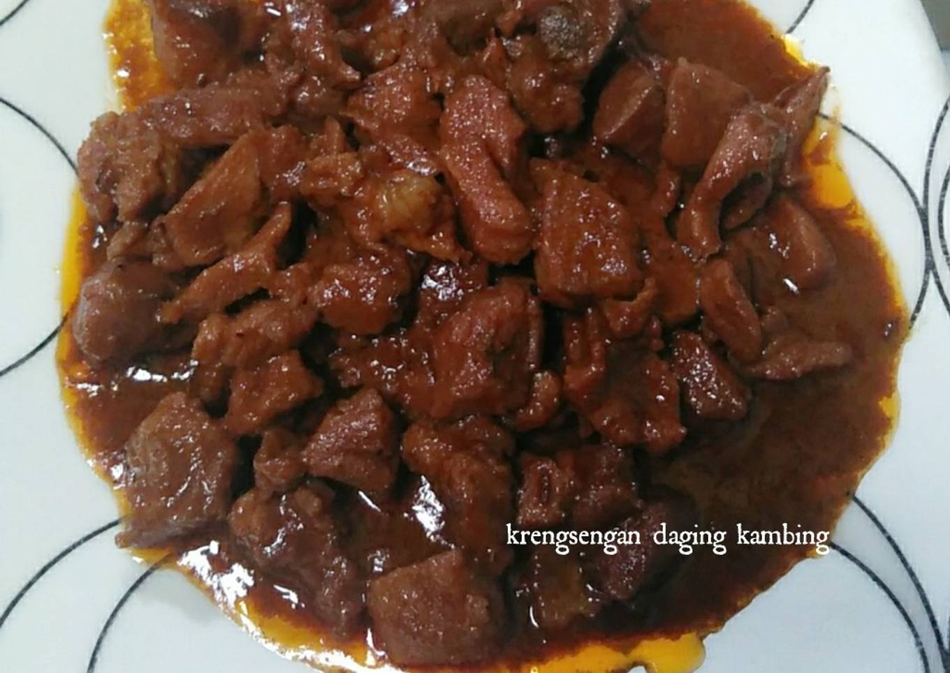 Krengsengan daging kambing