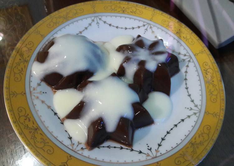 Resep Puding coklat vla vanila Anti Gagal