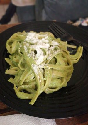 Una foto de Pasta al cilantro