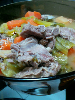 Foto resep Sop bakut masak sawi asin (non halal)