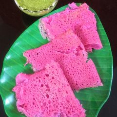 A picture of Beetroot Neer Dosa.