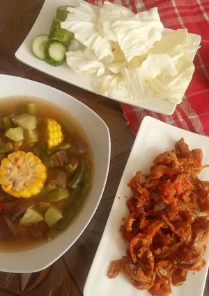 Foto resep Sayur Asem & Balado Ikan Asin Kapas-kapas