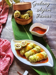 Foto resep Sawi Gulung Ayam Jamur