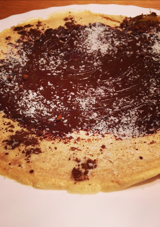 Una foto de Crepes de choco y coco light