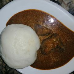 A picture of Fresh young baobab soup (Miyar Gatsika).