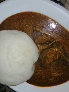 A picture of Fresh young baobab soup (Miyar Gatsika).