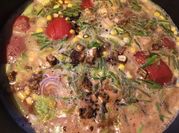 A picture of tofu corn soup