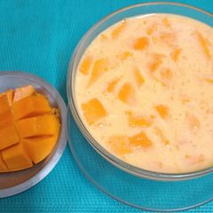 A picture of Luscious Mango Cubes In Creamy Milk (Doodh Keri) (Fasting Recipe).