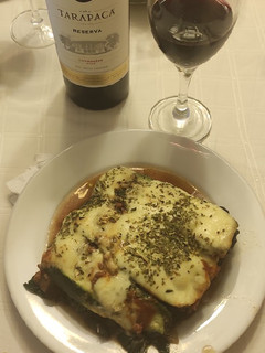 Una foto de Lasaña de zapallo italiano y berenjena