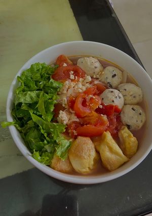 Hình của món Bún riêuuu heolthy (riêuu chay ạ) các bạn ăn chay có thể tham khảo cthuc riêu chay này nhe.