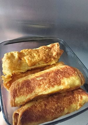 Foto resep Roti tawar isi nutella gulung telor by me