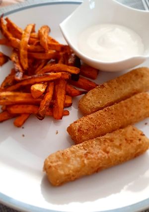 Sült édesburgonya hasábok recept fotója