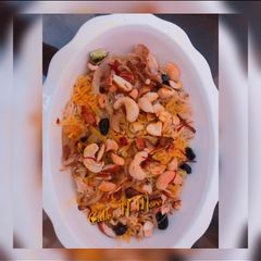 Zafrani dryfruit pulav A picture of Zafrani dryfruit pulav.