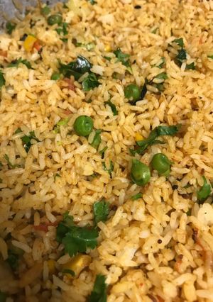 A picture of Schezwan fried rice.