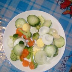 Broccoli and eggs salad A picture of Broccoli and eggs salad.