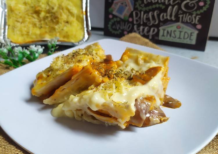 Resep Eggplant Lasagna 🍆 (pakai kulit pangsit) yang Bikin Ngiler