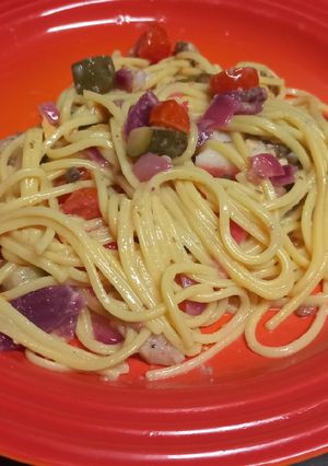 A picture of Mediterranean Style Seafood Pasta.