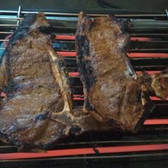 A picture of Grilled T bone steak.
