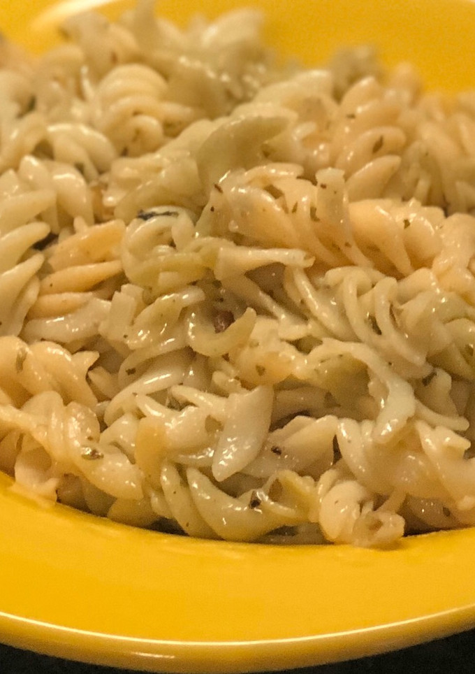 Una foto de Pasta sin gluten al ajo