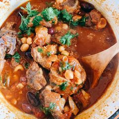 A picture of Lamb Chickpeas and Olives Stew.