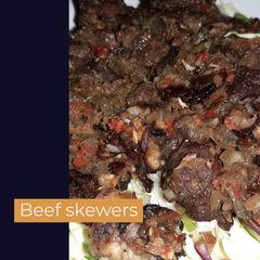 A picture of Beef skewers.