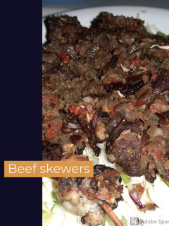A picture of Beef skewers.