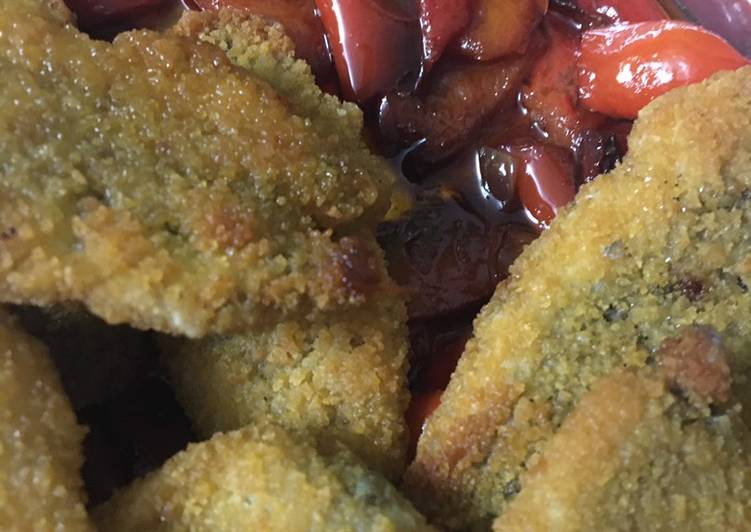 Recetta di Veloce Alici panate e peperoni