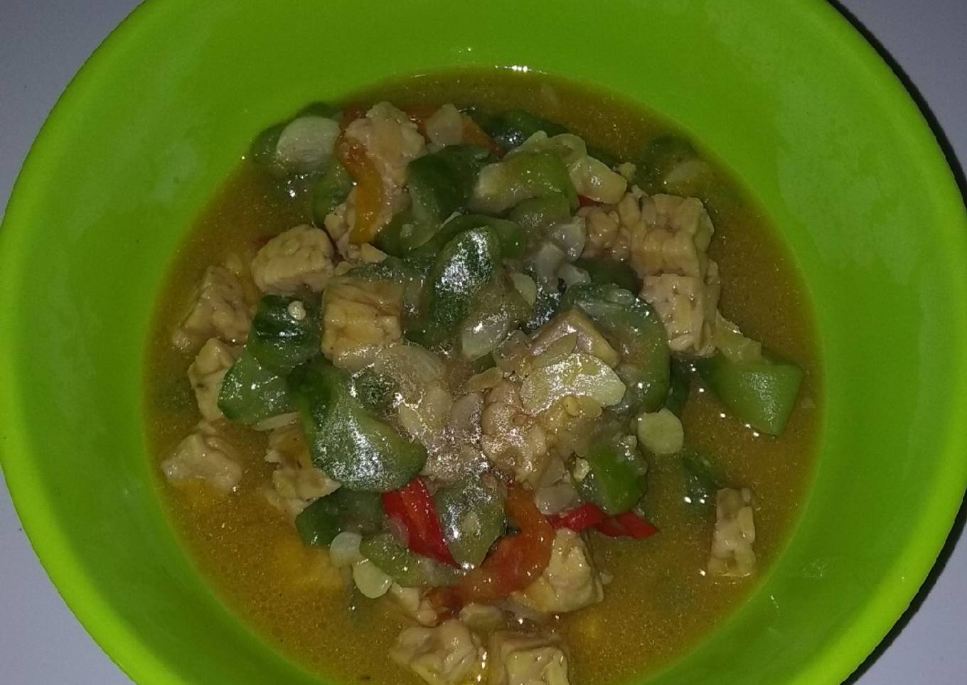 Tumis oyong (gambas)&tempe