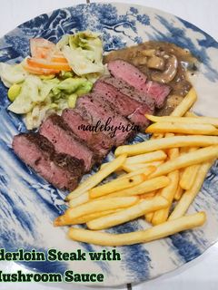Foto resep Tenderloin Steak with Mushroom Sauce (madebyircia)