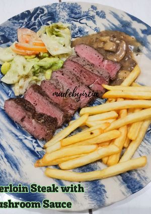 Foto resep Tenderloin Steak with Mushroom Sauce (madebyircia)