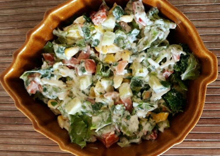 Recipe of Quick Healthy Salad with Caesar dressing