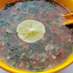 A picture of Veggie lemon coriander soup.