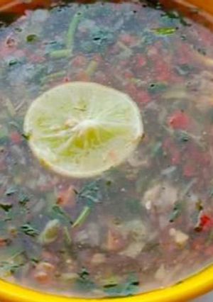 A picture of Veggie lemon coriander soup.