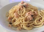 Una foto de spaghetti al eneldo