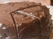 A picture of chocolate cake frosting recipe