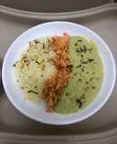 Nui sốt rau củ và cá hồi nướng