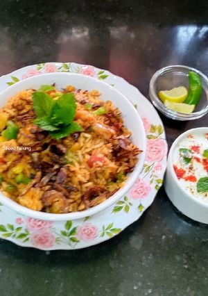 A picture of Veg Biryani With Birista.