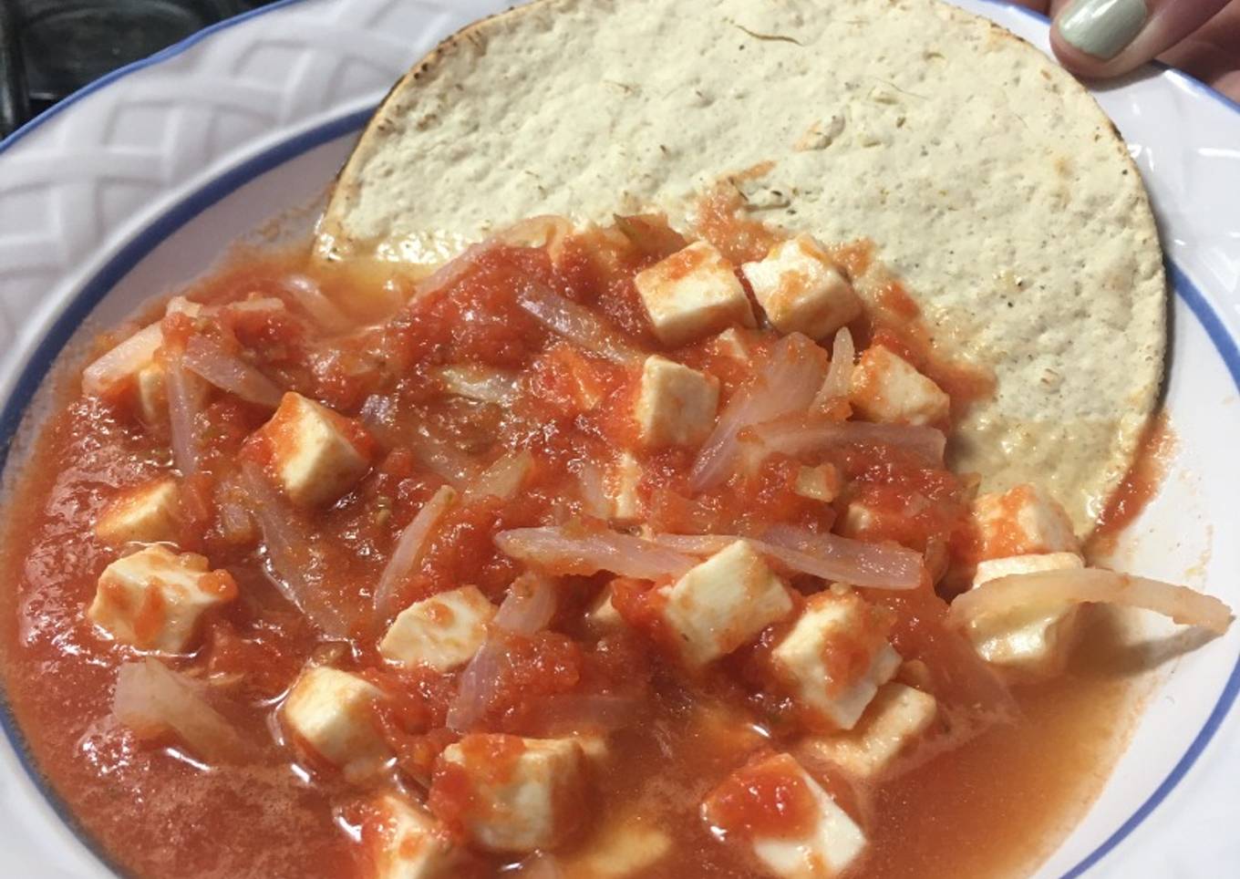 Queso panela en salsa