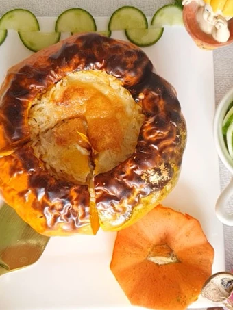 Easy Ways Prepare Recipes Baked Pumpkin Rice the  Makes Drooling Make You Drink.