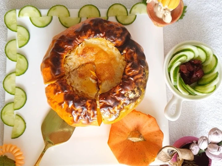 Easy Steps to Make|Recipe} Baked Pumpkin Rice, Really Delicious