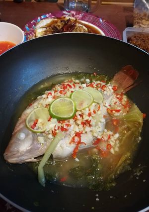 รูปของ ปลาทับทิมนึ่งมะนาว